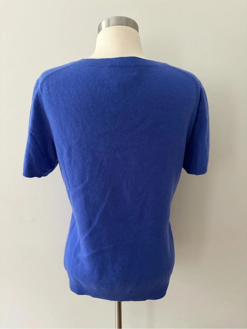 Peck & Peck Short-Sleeve Cashmere Sweater Cornflower Blue XL Old Money Aesthetic